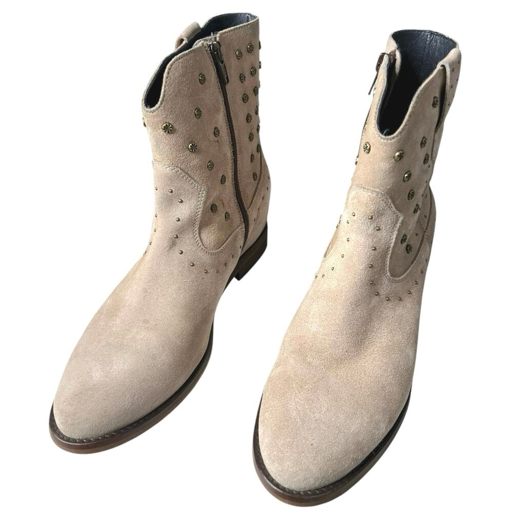 Kanna Women’s Nixie Tan Suede Studded Ankle Boot Size 39 US 8 - Picture 6 of 12